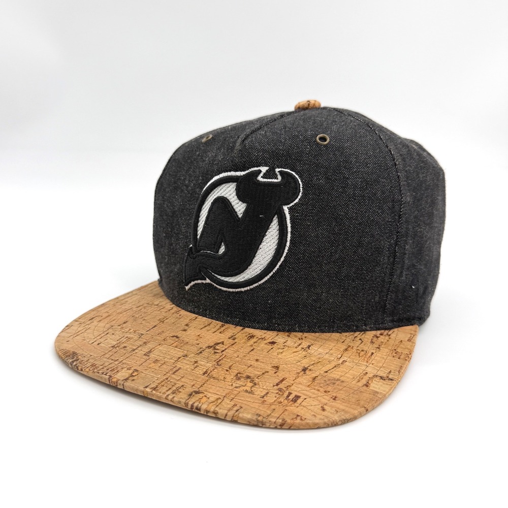 Zephyr New Jersey Devils Hat OSFM Denim Cork Brim Black NHL Hockey Strapback Cap